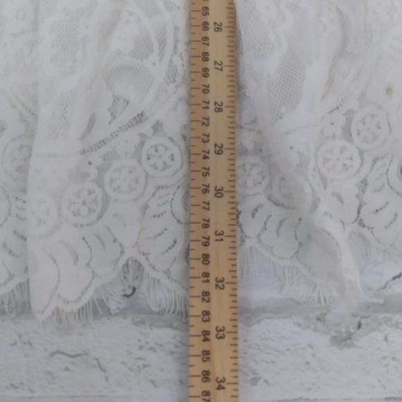 Free People Dress Womens 4 Ivory White Verushka Halter Neck Sleeveless Lace Mini - Picture 8 of 14